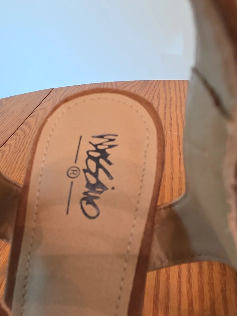 Mossimo Supply Co. Tan Suede Platform Block Heel Sandals
